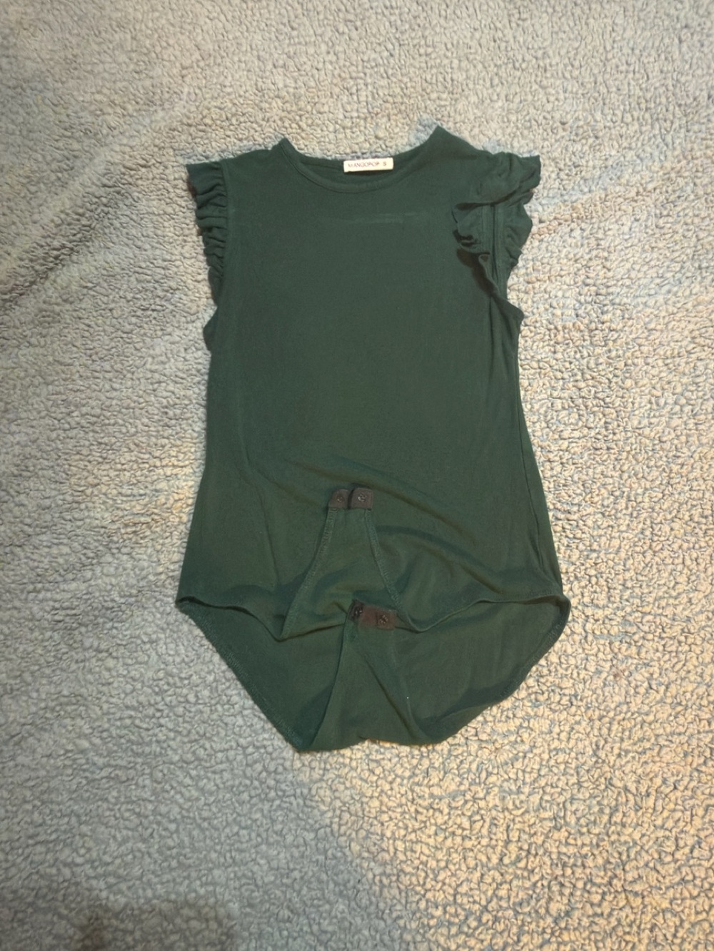Dark Green Ruffle Sleeve Bodysuit